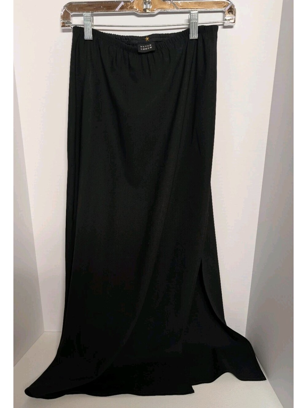 Peter Cohen 100%Wool Midi Side-Slit Skirt Elastic Waist Small